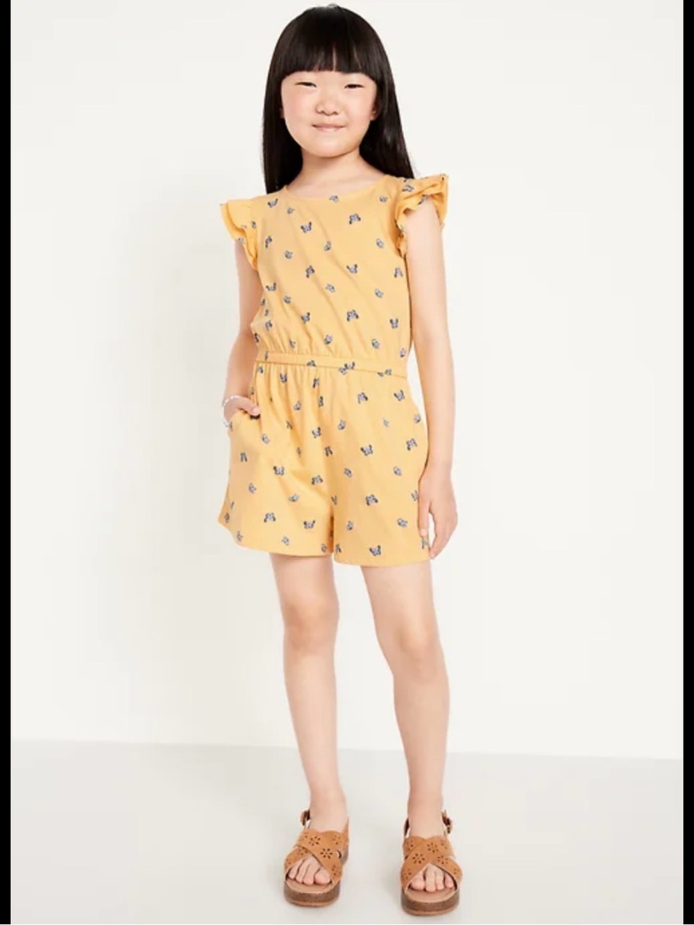 NWT, New Old Navy Yellow Butterfly Print Girls' Romper size XL